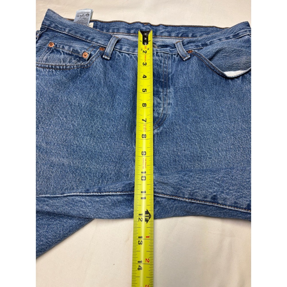 Levis Premium 501 Original Fit Jeans Womens W28 L30 Medium Wash Blue - Picture 10 of 14